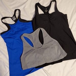 Bundle 3 racerback fitted fitness tank tops